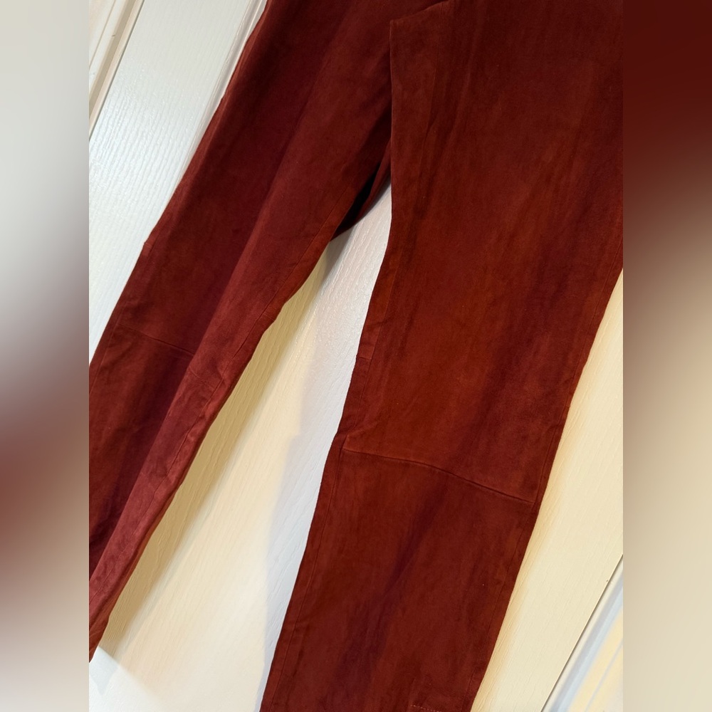 Vince Stretch Suede Split Hem Crop Jasper - Picture 12 of 15